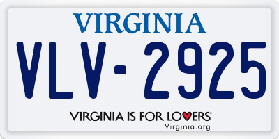 VA license plate VLV2925