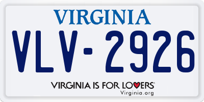 VA license plate VLV2926
