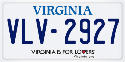 VA license plate VLV2927