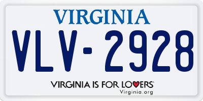 VA license plate VLV2928