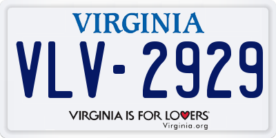 VA license plate VLV2929