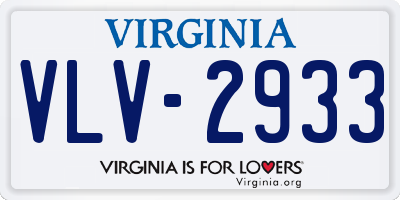 VA license plate VLV2933