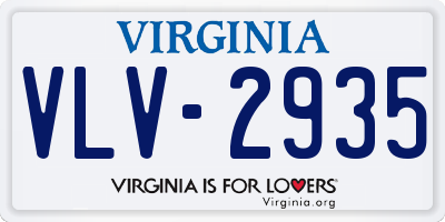 VA license plate VLV2935