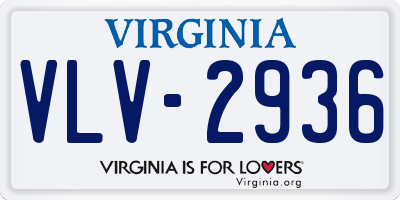 VA license plate VLV2936