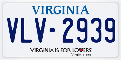 VA license plate VLV2939
