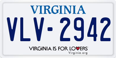 VA license plate VLV2942