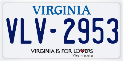 VA license plate VLV2953