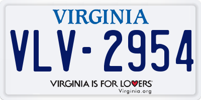 VA license plate VLV2954