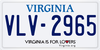 VA license plate VLV2965