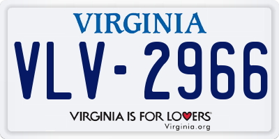 VA license plate VLV2966