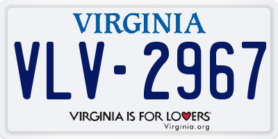VA license plate VLV2967