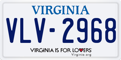 VA license plate VLV2968