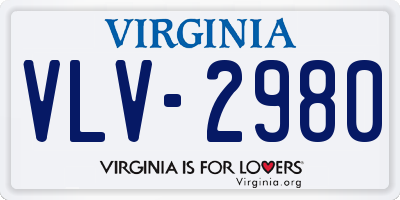 VA license plate VLV2980