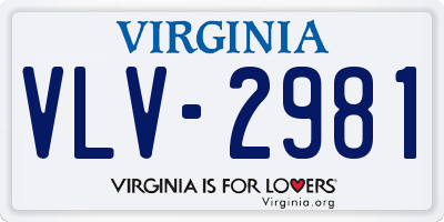 VA license plate VLV2981
