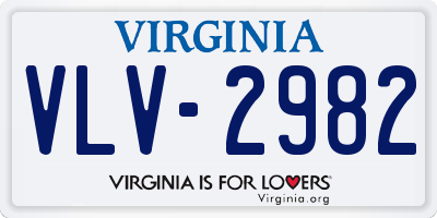 VA license plate VLV2982