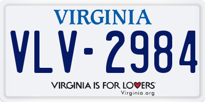 VA license plate VLV2984