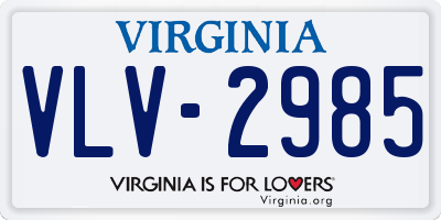 VA license plate VLV2985