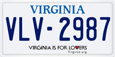 VA license plate VLV2987