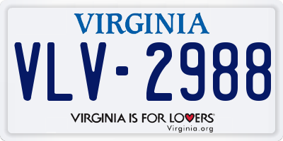 VA license plate VLV2988