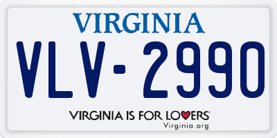 VA license plate VLV2990