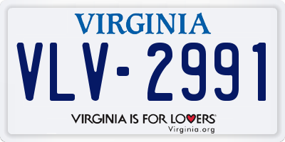 VA license plate VLV2991