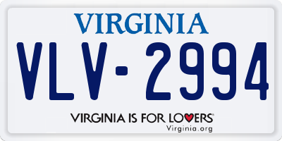VA license plate VLV2994