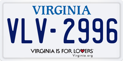 VA license plate VLV2996