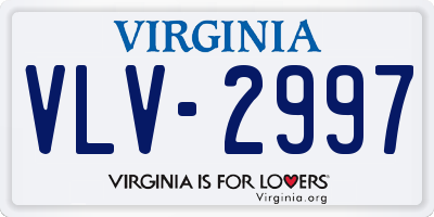 VA license plate VLV2997