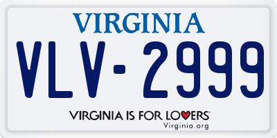 VA license plate VLV2999