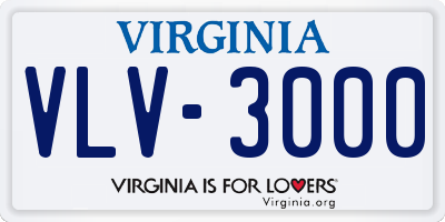 VA license plate VLV3000