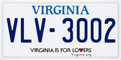 VA license plate VLV3002