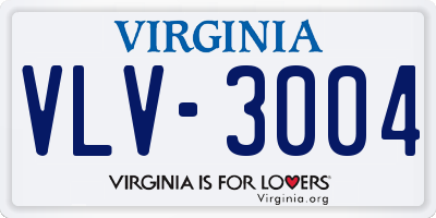 VA license plate VLV3004