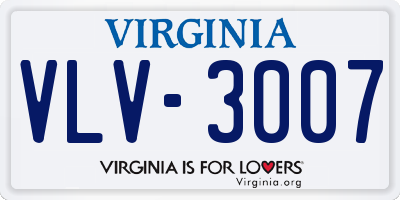 VA license plate VLV3007