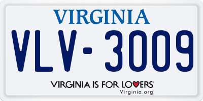 VA license plate VLV3009