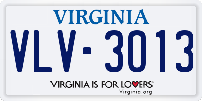 VA license plate VLV3013