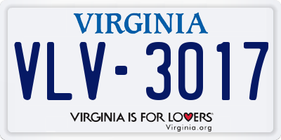 VA license plate VLV3017