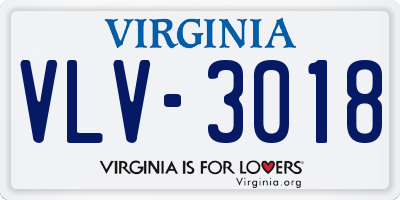 VA license plate VLV3018