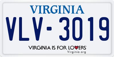 VA license plate VLV3019