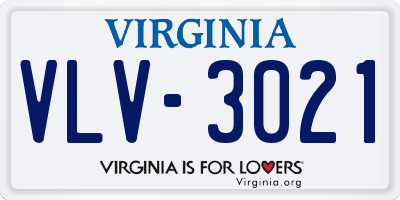 VA license plate VLV3021