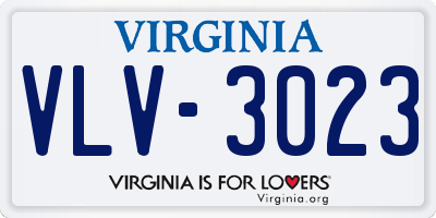 VA license plate VLV3023