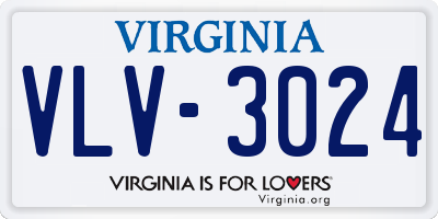 VA license plate VLV3024