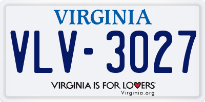 VA license plate VLV3027