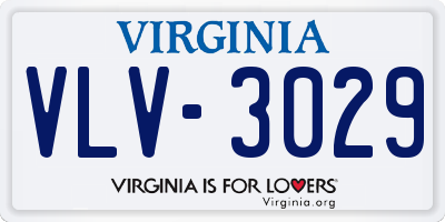 VA license plate VLV3029