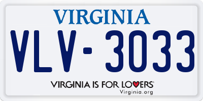 VA license plate VLV3033