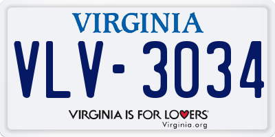 VA license plate VLV3034