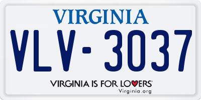 VA license plate VLV3037