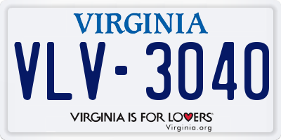 VA license plate VLV3040