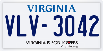 VA license plate VLV3042