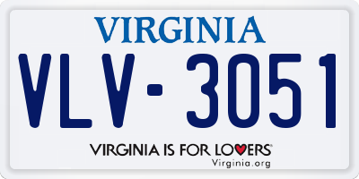 VA license plate VLV3051