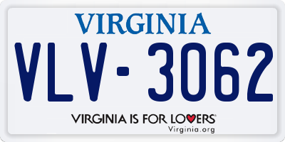 VA license plate VLV3062